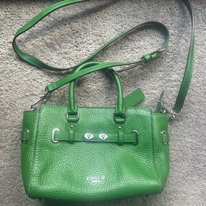 Coach Vibrant Green Leather Satchel